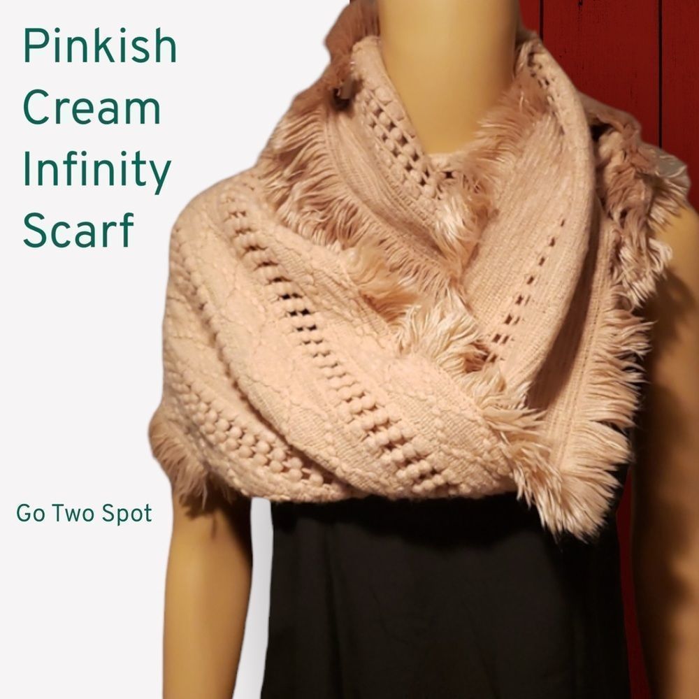 Pinkish cream infinity scarf